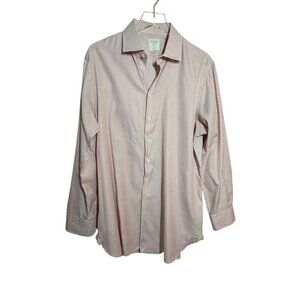 pink & white striped Tailored fit Dress shirt